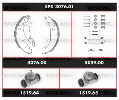 Brake Kit, drum brake (SPK 3076.01)