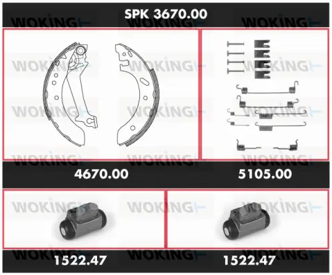 Brake Kit, drum brake (SPK 3670.00)