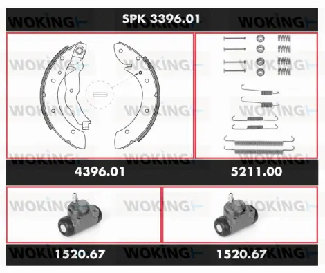 Brake Kit, drum brake (SPK 3396.01)