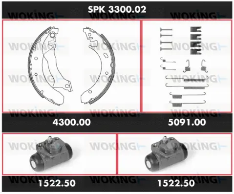 Brake Kit, drum brake (SPK 3300.02)