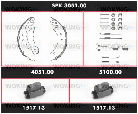 Brake Kit, drum brake (SPK 3051.00)
