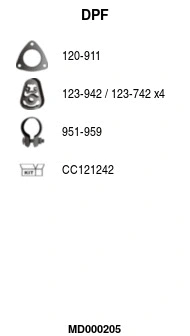 Soot/Particulate Filter, exhaust system (MD000205)