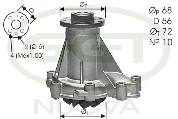 Water Pump, engine cooling (PA11134)