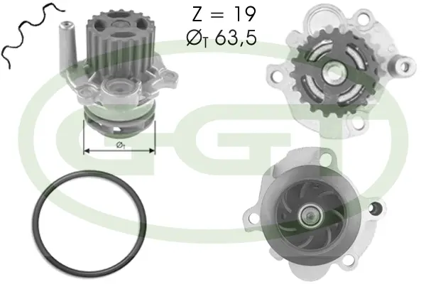 Water Pump, engine cooling (PA12399)