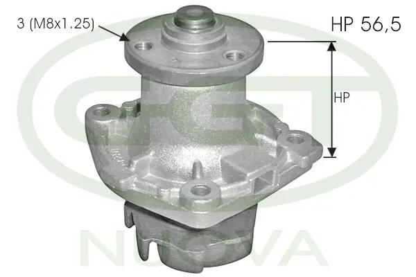 Water Pump, engine cooling (PA12462)
