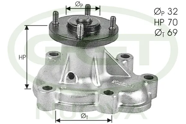 Water Pump, engine cooling (PA12172)