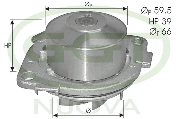 Water Pump, engine cooling (PA10750)