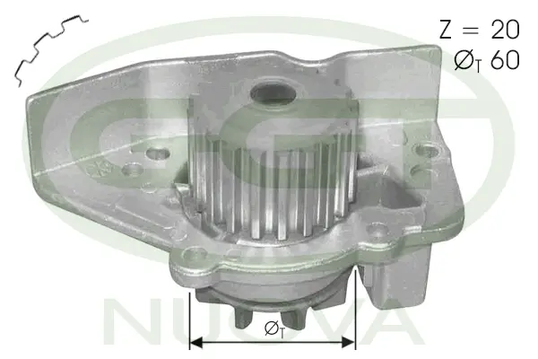 Water Pump, engine cooling (PA12333)