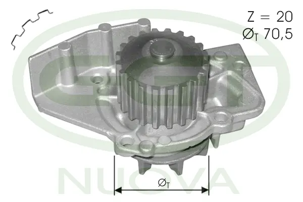 Water Pump, engine cooling (PA12049)