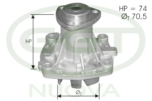Water Pump, engine cooling (PA12297)