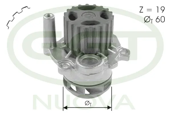 Water Pump, engine cooling (PA12368)