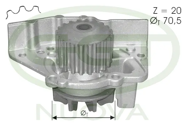 Water Pump, engine cooling (PA12048)