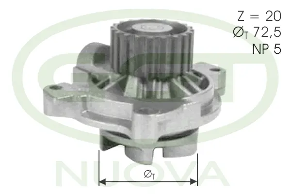 Water Pump, engine cooling (PA10775)