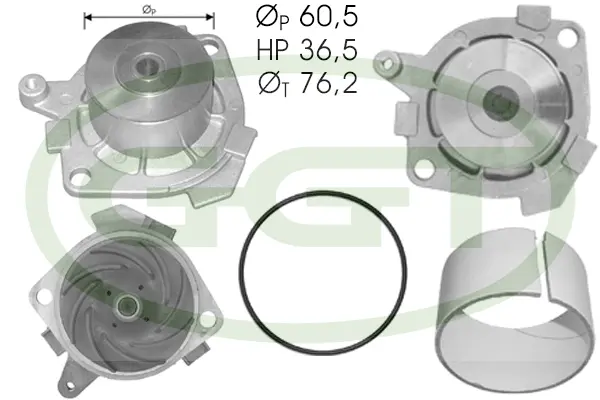Water Pump, engine cooling (PA10751)