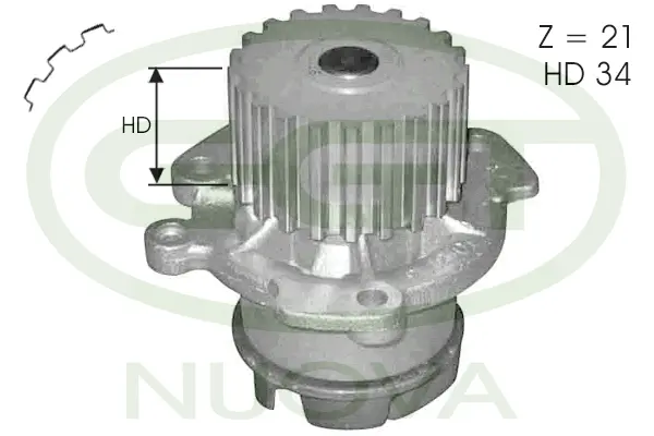 Water Pump, engine cooling (PA12403)