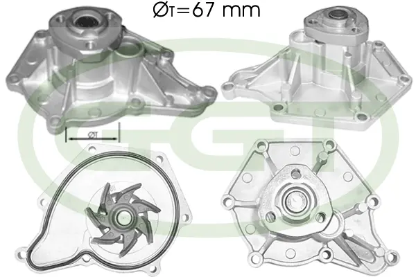 Water Pump, engine cooling (PA12538)