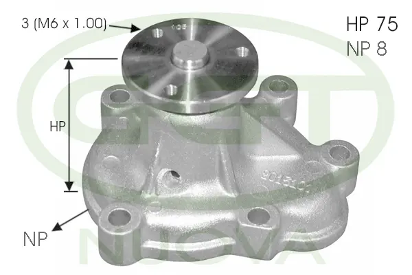 Water Pump, engine cooling (PA12613)