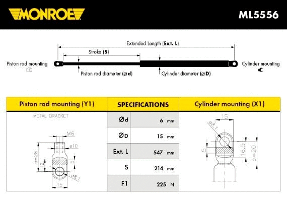 Gas Spring, bonnet (ML5556)