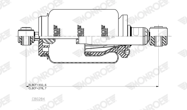 Shock Absorber, driver cab suspension (CB0284)