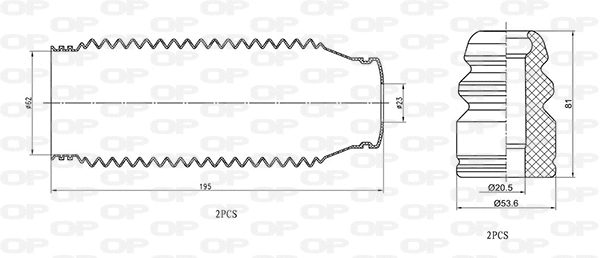 Dust Cover Kit, shock absorber (DCK5091.04)