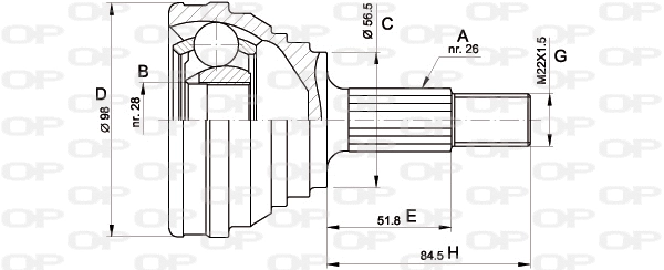 Joint Kit, drive shaft (CVJ5149.10)