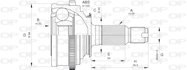 Joint Kit, drive shaft (CVJ5244.10)