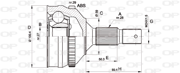 Joint Kit, drive shaft (CVJ5258.10)