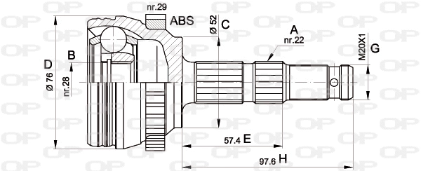 Joint Kit, drive shaft (CVJ5387.10)