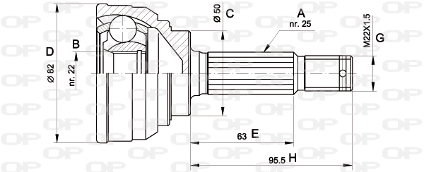 Joint Kit, drive shaft (CVJ5022.10)