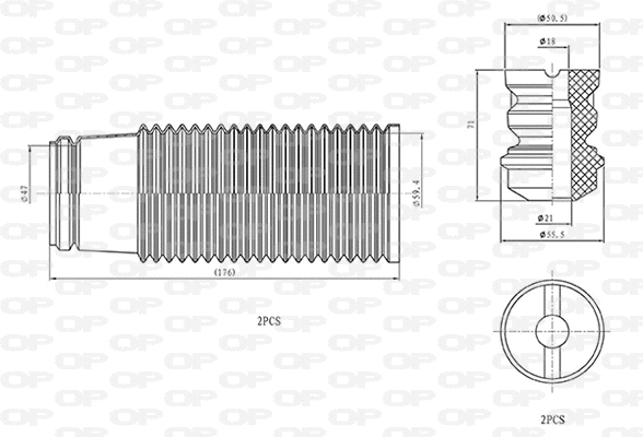 Dust Cover Kit, shock absorber (DCK5028.04)
