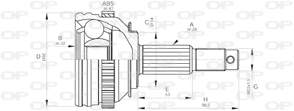 Joint Kit, drive shaft (CVJ5447.10)
