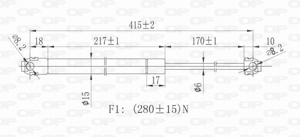 Gas Spring, bonnet (GSR6183.00)