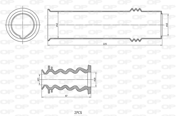 Dust Cover Kit, shock absorber (DCK5035.04)