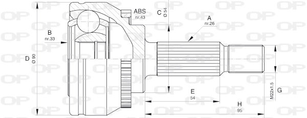 Joint Kit, drive shaft (CVJ5600.10)