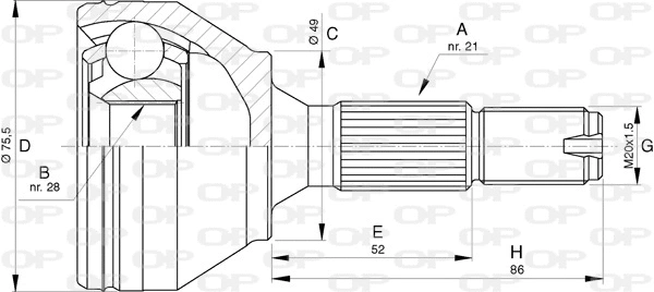Joint Kit, drive shaft (CVJ5745.10)