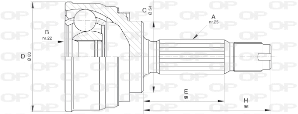 Joint Kit, drive shaft (CVJ5608.10)