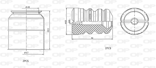 Dust Cover Kit, shock absorber (DCK5085.04)