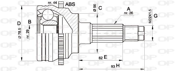 Joint Kit, drive shaft (CVJ5489.10)