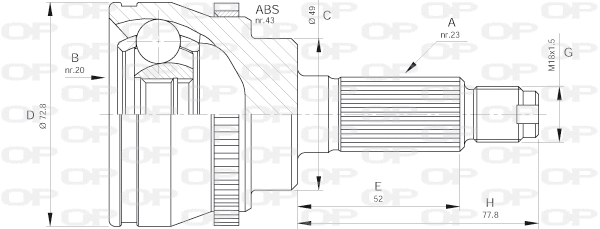Joint Kit, drive shaft (CVJ5381.10)