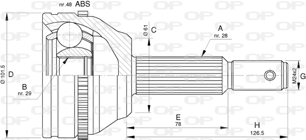 Joint Kit, drive shaft (CVJ5766.10)