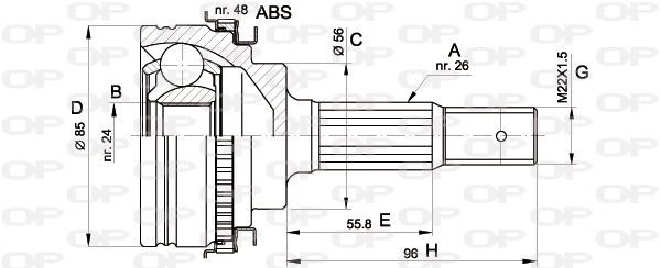 Joint Kit, drive shaft (CVJ5341.10)