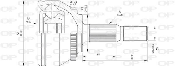 Joint Kit, drive shaft (CVJ5573.10)
