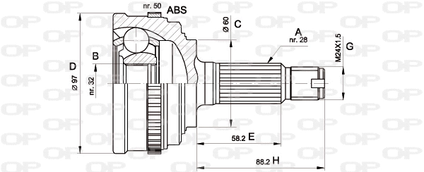 Joint Kit, drive shaft (CVJ5130.10)