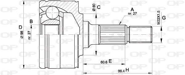 Joint Kit, drive shaft (CVJ5483.10)