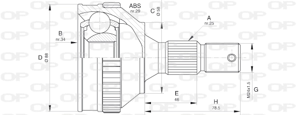 Joint Kit, drive shaft (CVJ5592.10)