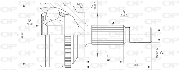 Joint Kit, drive shaft (CVJ5619.10)