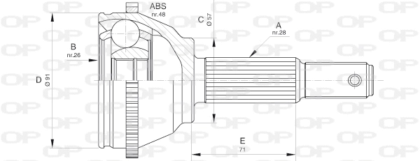 Joint Kit, drive shaft (CVJ5604.10)