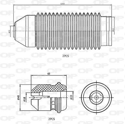 Dust Cover Kit, shock absorber (DCK5075.04)