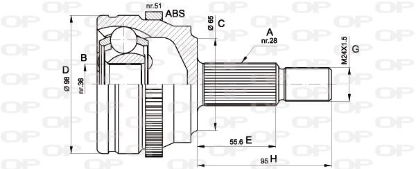 Joint Kit, drive shaft (CVJ5501.10)