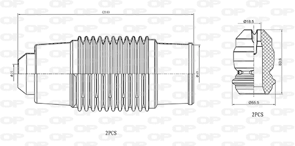 Dust Cover Kit, shock absorber (DCK5032.04)